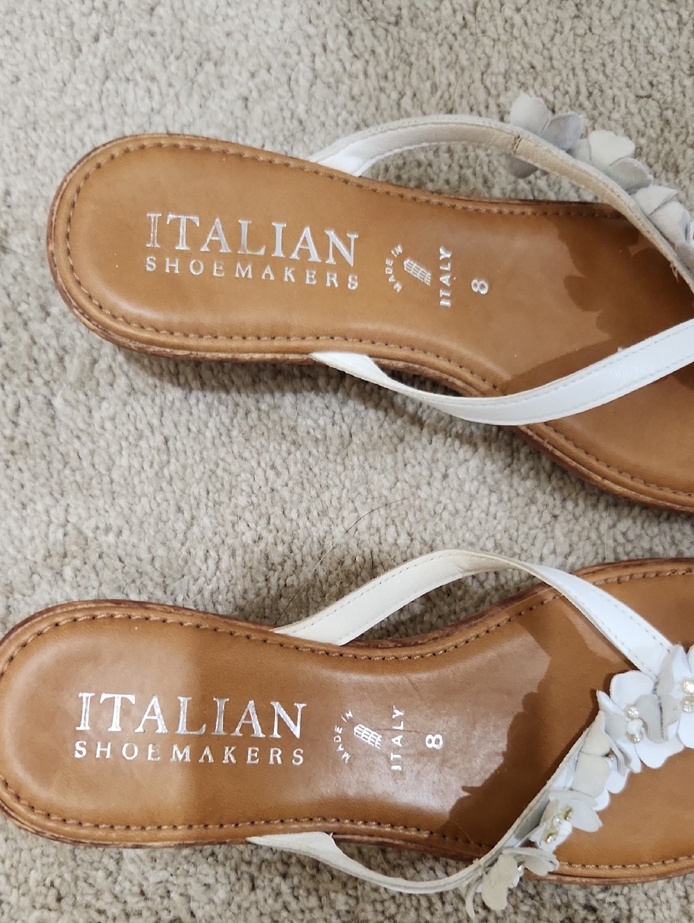 Italian Shoemakers White Floral Strap Sandals - Picture 2 of 4